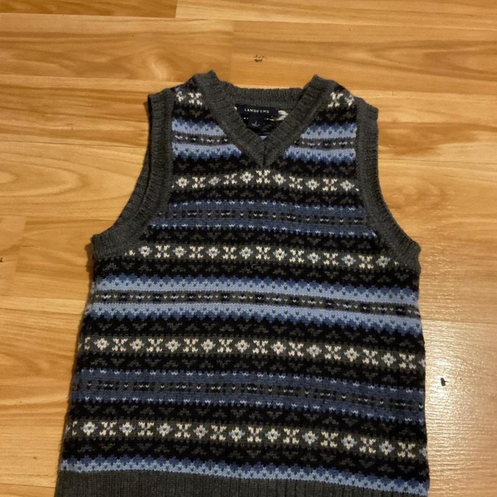 Lands end‎ wool fair isle sweater vest